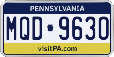 PA license plate MQD9630