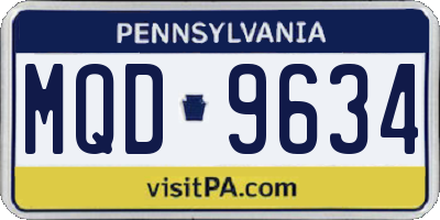 PA license plate MQD9634