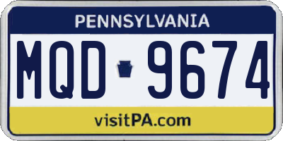 PA license plate MQD9674