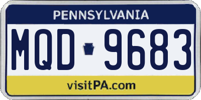 PA license plate MQD9683