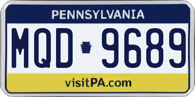 PA license plate MQD9689