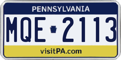PA license plate MQE2113
