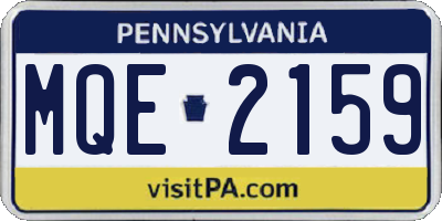 PA license plate MQE2159