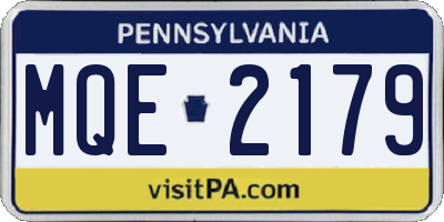 PA license plate MQE2179
