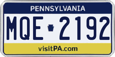 PA license plate MQE2192