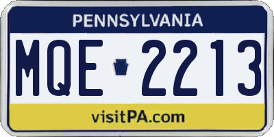 PA license plate MQE2213