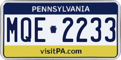 PA license plate MQE2233