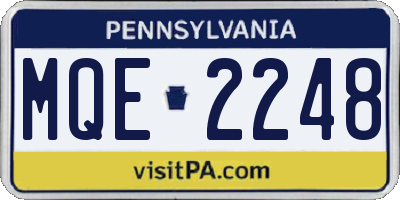 PA license plate MQE2248