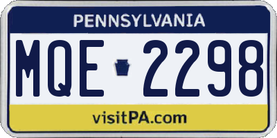 PA license plate MQE2298