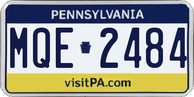 PA license plate MQE2484