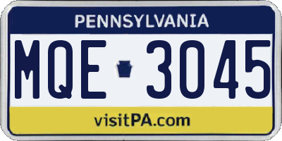 PA license plate MQE3045