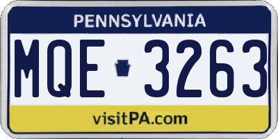 PA license plate MQE3263