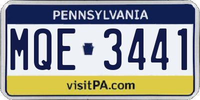 PA license plate MQE3441
