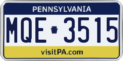 PA license plate MQE3515