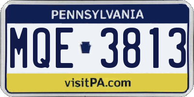 PA license plate MQE3813