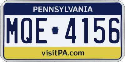 PA license plate MQE4156