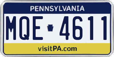 PA license plate MQE4611