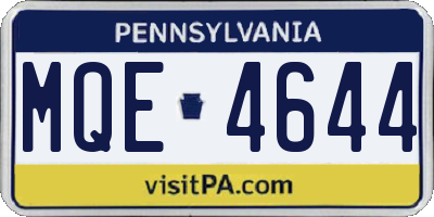 PA license plate MQE4644