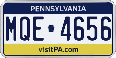 PA license plate MQE4656