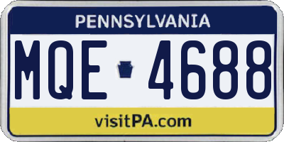 PA license plate MQE4688