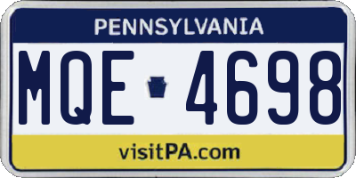 PA license plate MQE4698