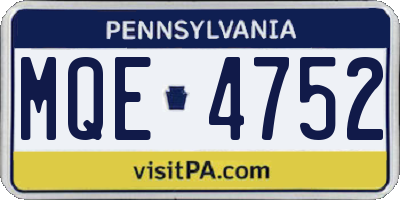 PA license plate MQE4752