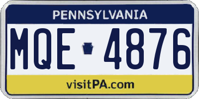 PA license plate MQE4876