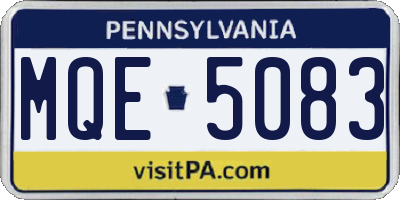PA license plate MQE5083