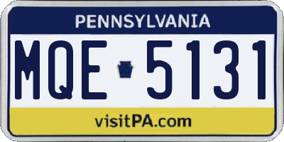 PA license plate MQE5131
