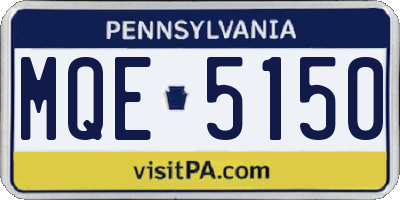 PA license plate MQE5150