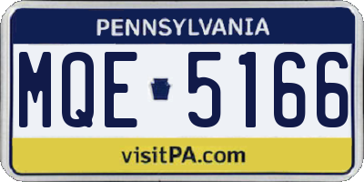 PA license plate MQE5166