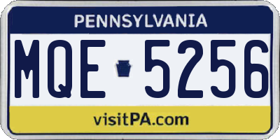PA license plate MQE5256