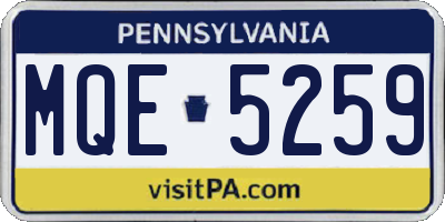 PA license plate MQE5259