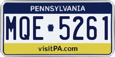 PA license plate MQE5261