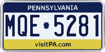PA license plate MQE5281