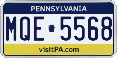 PA license plate MQE5568