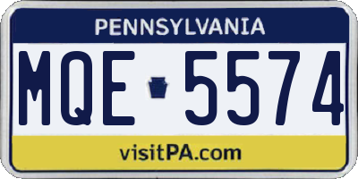 PA license plate MQE5574