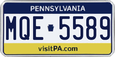 PA license plate MQE5589