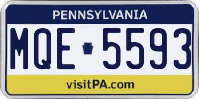 PA license plate MQE5593