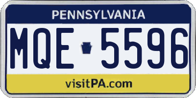 PA license plate MQE5596