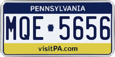 PA license plate MQE5656