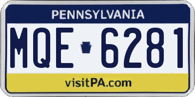 PA license plate MQE6281