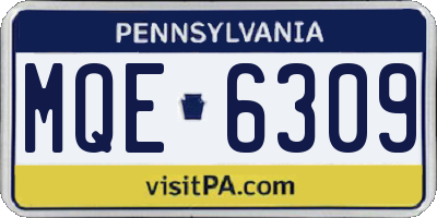 PA license plate MQE6309