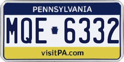 PA license plate MQE6332