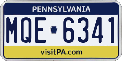 PA license plate MQE6341