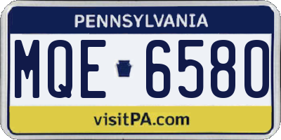 PA license plate MQE6580