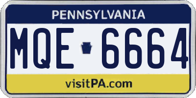 PA license plate MQE6664
