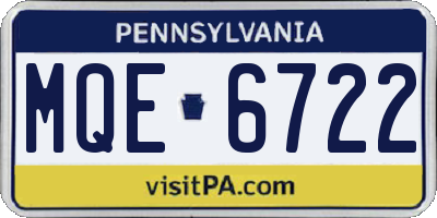 PA license plate MQE6722