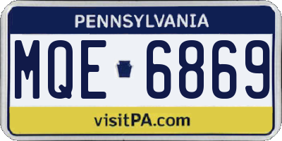 PA license plate MQE6869