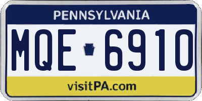 PA license plate MQE6910